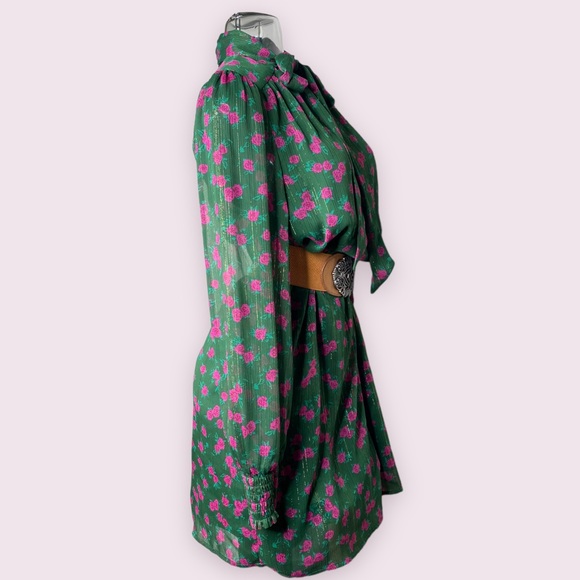 ModCloth Rose Print 70’s retro dress - Picture 5 of 9